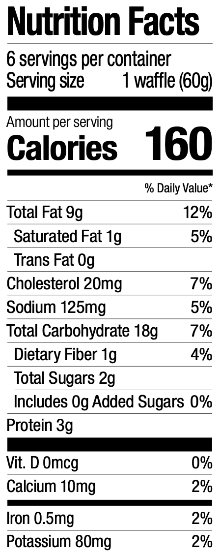 Nutrition facts for Classic Homestyle